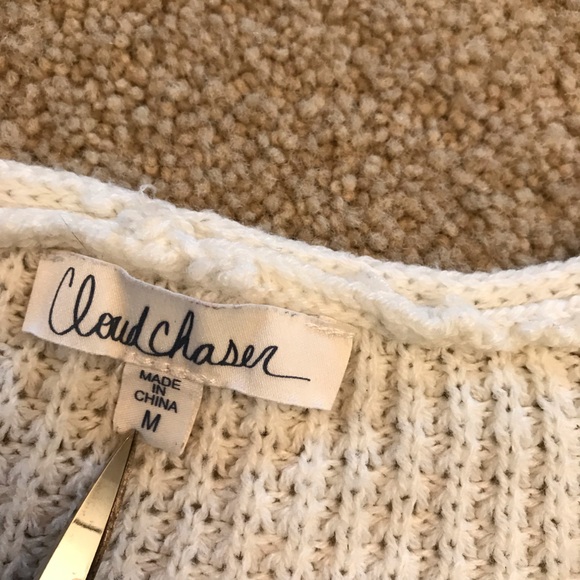 Cloud Chaser V Neck Striped Knit Sweater Womens Size Medium White Green Blue - Picture 4 of 9